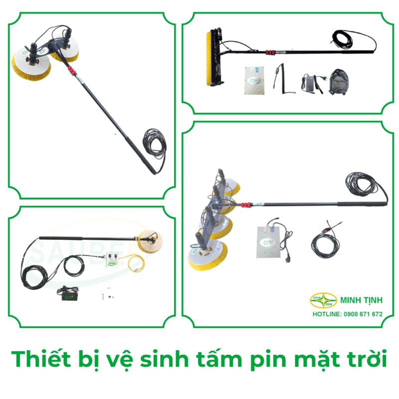 Thiết bị vệ sinh tấm pin mặt trời chuyên dụng đám bảo hiệu suất phát điện