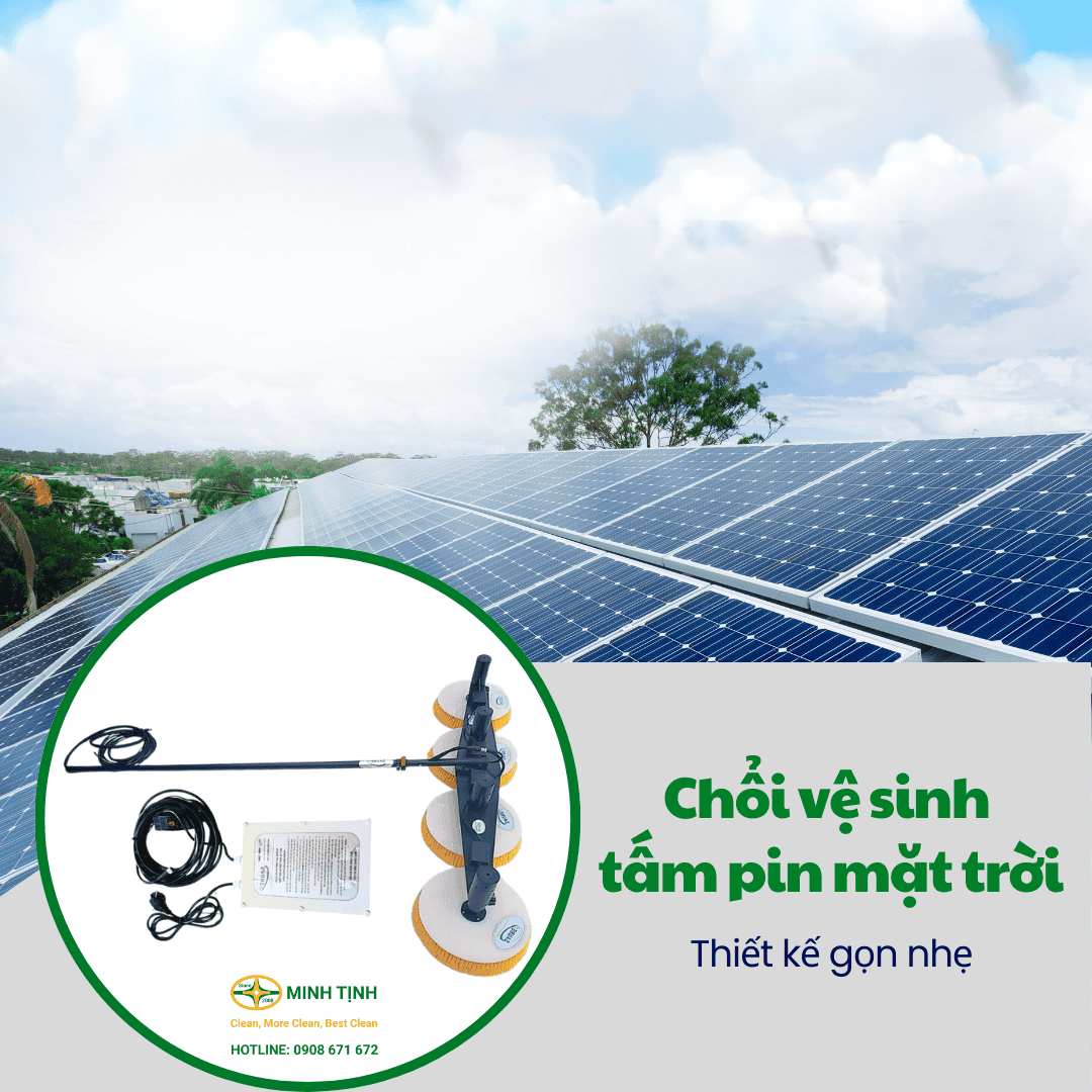 Chổi vệ sinh tấm pin mặt trời thiết kế gọn nhẹ
