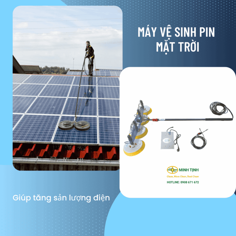 Máy vệ sinh pin mặt trời giúp tăng sản lượng điện