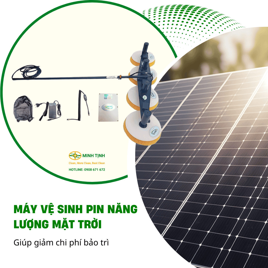 Máy vệ sinh pin năng lượng mặt trời giúp giảm chi phí bảo trì
