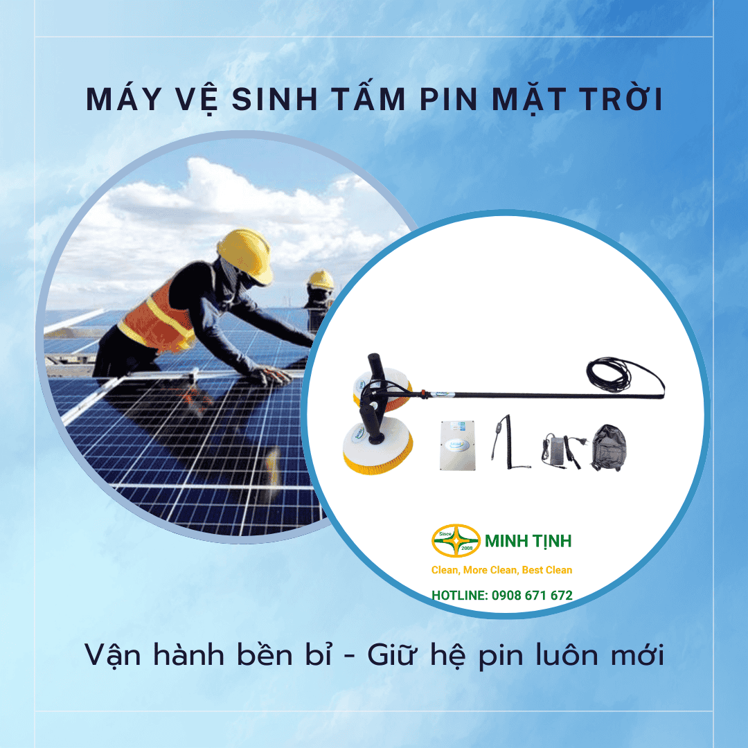Máy vệ sinh tấm pin mặt trời vận hành bền bỉ