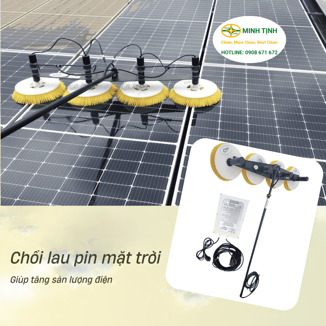 Chổi lau pin mặt trời giúp tăng sản lượng điện